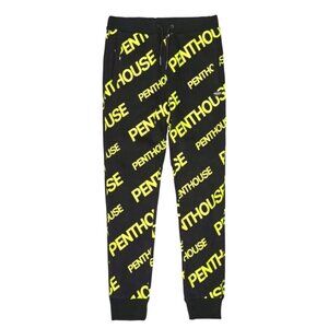 Reason Penthouse Jogger Pants XL Black Neon Yellow 100% Cotton Pockets